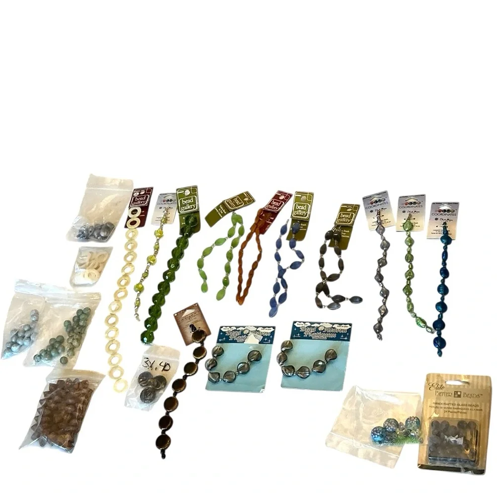 Jewelry Making Supplies Assorted Beads and Pendants Lot - 41 items